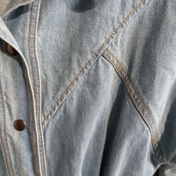 Impromptu vintage women's blue jean midi western longsleeve dress size 10 - Picture 9 of 16